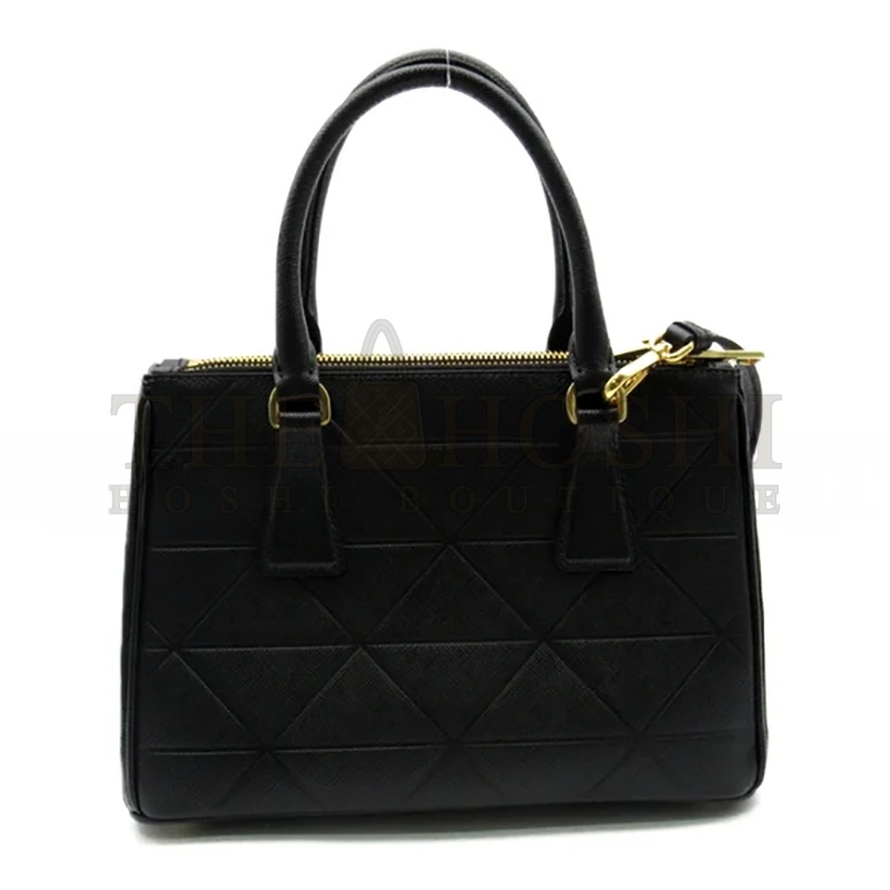 Pra*a 2-WAY LEATHER SHOULDER BAG BLACK 4683561 (24*17*11.5cm) Master Quality